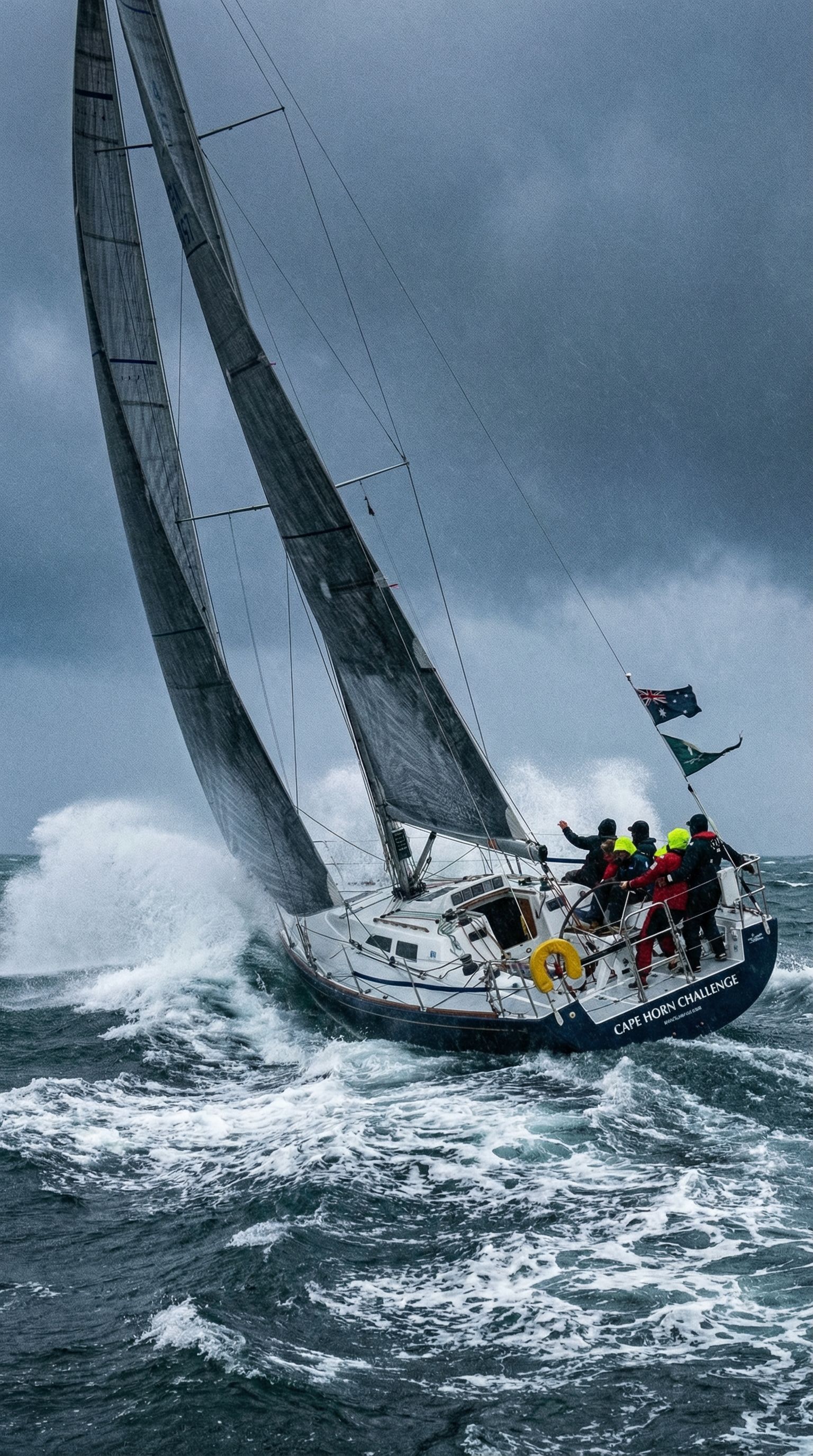 Sailboat in wind