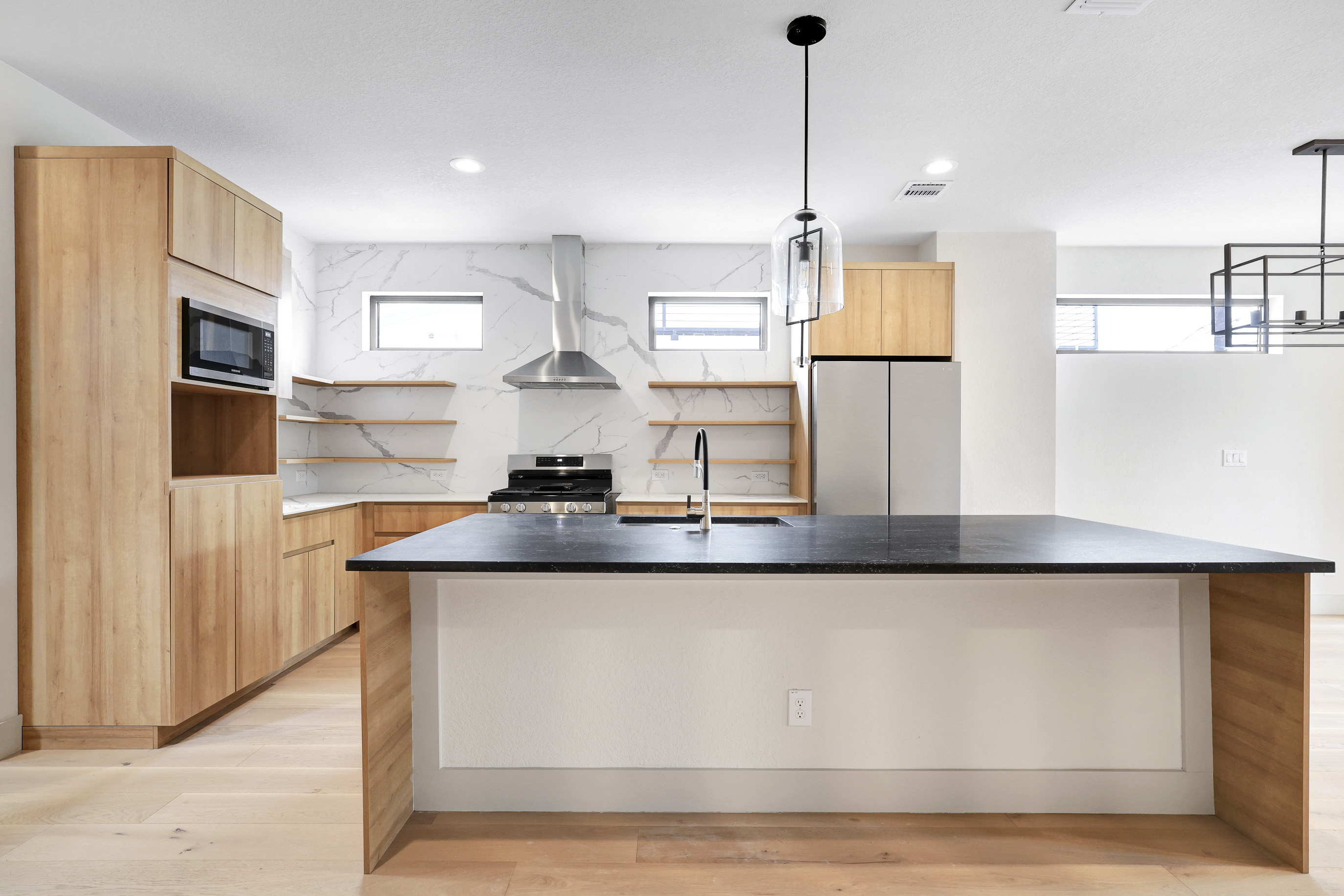 Natural oak kitchen detail