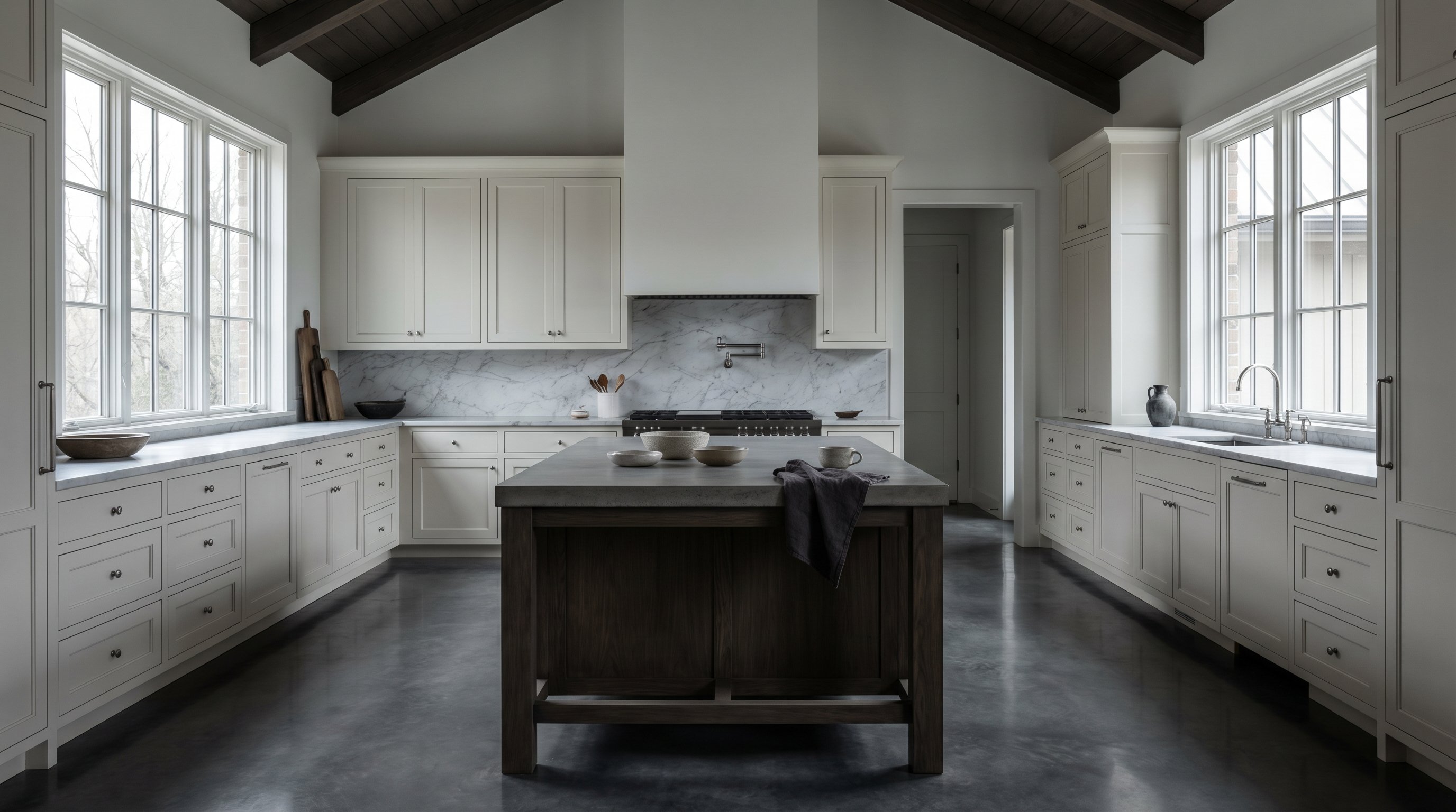 White Raised Panel Kitchen
