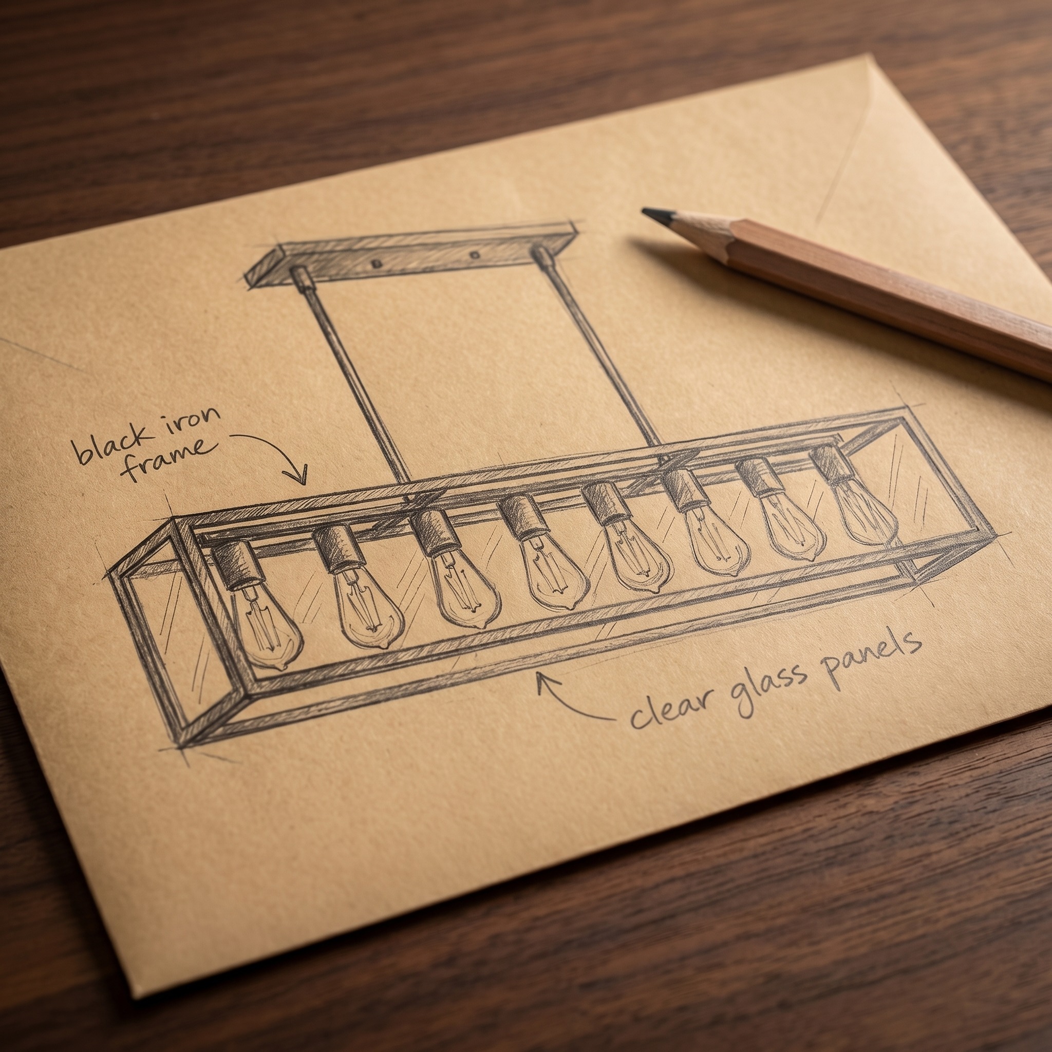 Linear Light Sketch on Kraft Paper